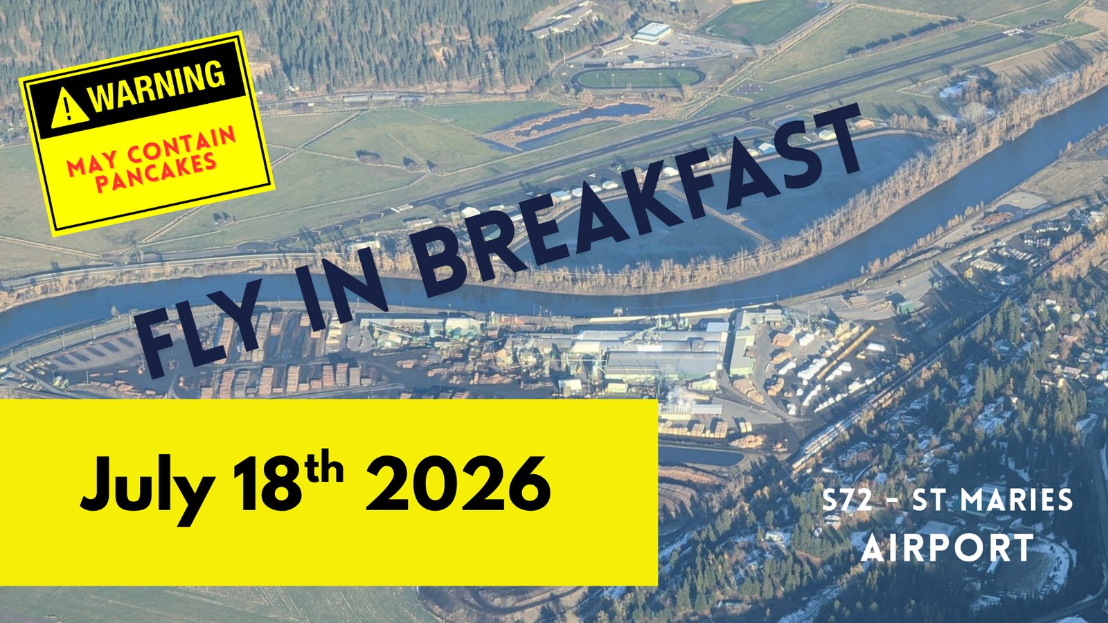 Fly In Pancake Breakfast July 18, 2026 flyer